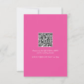 Fuchsia Roze bruiloft uitnodiging met QR-code (Achterkant)
