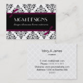 fuchsia roze demask Visitekaartjes (Voorkant / Achterkant)