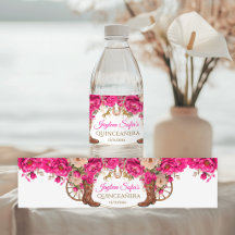 Fuchsia Roze Gouden Cowboylaarzen Quinceañera