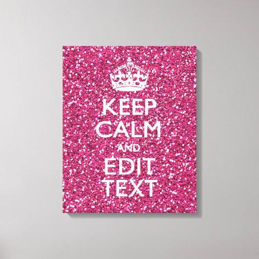 Fuchsia roze houden kalm met Jouw tekst Canvas Afdruk (Voorkant)