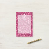 Fuchsia roze houden kalm met Jouw tekst Post-it® Notes (Op bureau)