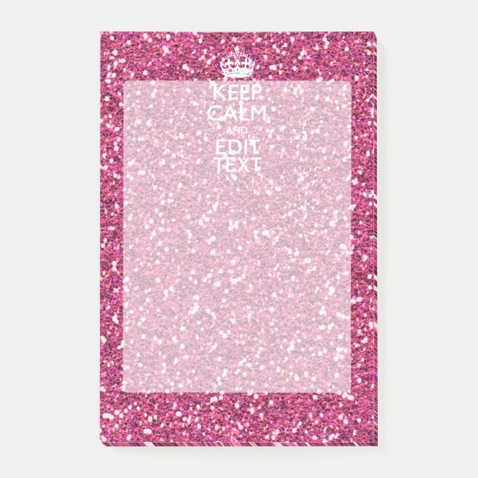 Fuchsia roze houden kalm met Jouw tekst Post-it® Notes (Voorkant)