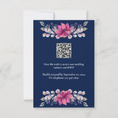 Fuchsia Roze Marine Details Behuizing QR Code RSVP (Achterkant)