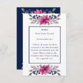 Fuchsia Roze Marine Details Behuizing QR Code RSVP (Voorkant / Achterkant)