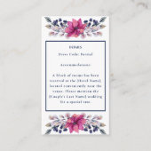 Fuchsia Roze Marine Details Behuizing QR Code RSVP Informatiekaartje (Voorkant)