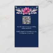 Fuchsia Roze Marine Details Behuizing RSVP QR Code Informatiekaartje (Achterkant)