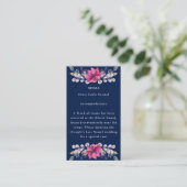 Fuchsia Roze Marine Details Behuizing RSVP QR Code Informatiekaartje (Staand voorkant)