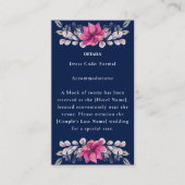 Fuchsia Roze Marine Details Behuizing RSVP QR Code Informatiekaartje (Voorkant)