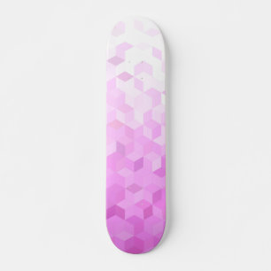 Fuchsia Roze Moderne Meisjesachtige Kubus Gradiënt Skateboard
