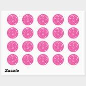 Fuchsia Roze Monogram Bruiloft Stickers (Vel)