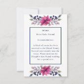 Fuchsia Roze Navy Details Bijlage QR Code RSVP Kaartje (Voorkant)