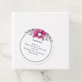 Fuchsia Roze Navy Details Enclosure QR Code RSVP Bedankjes Labels (In situ)