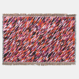 Fuchsia roze, oranje, zwart en wit camo deken