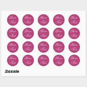 Fuchsia Roze Ronde Envelop Afdichtingen met aangep Ronde Sticker (Vel)