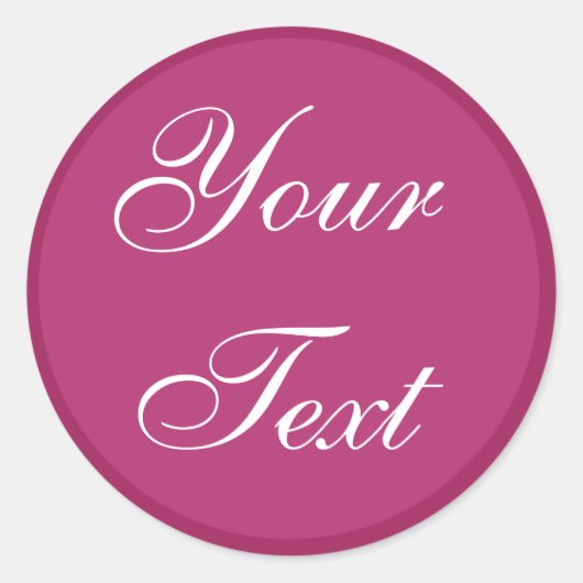 Fuchsia Roze Ronde Envelop Afdichtingen met aangep Ronde Sticker (Voorkant)