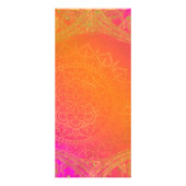 Fuchsia Roze Sinaasappel & Goud Mandala Prijslijst Reclamekaart (Achterkant)