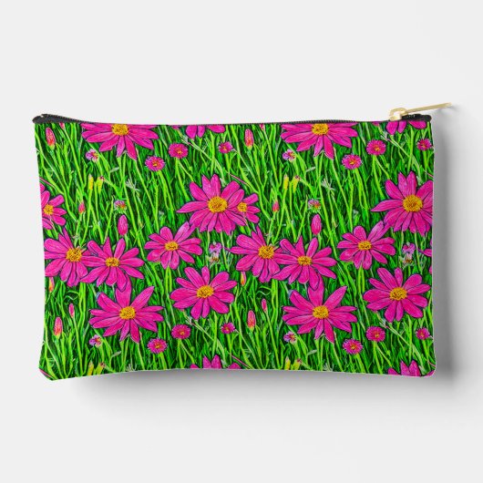 Fuchsia Roze Wildbloemen in een veld Etui (Achterkant)