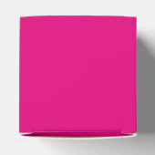 Fuchsia Roze Wit Laurel Krans met Monogram Bedankdoosjes (Bovenkant)