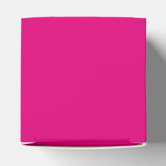 Fuchsia Roze Wit Laurel Krans met Monogram Bedankdoosjes (Bovenkant)