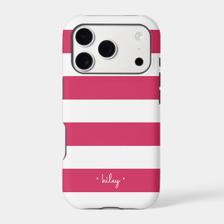 Fuchsia roze & witte streep gepersonaliseerd