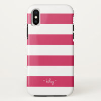 Fuchsia roze & witte streep gepersonaliseerd