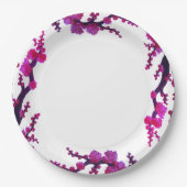 Fuchsia Sakura bloesems schilderij papier Bord (Voorkant)