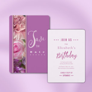 Fuchsia Secret Gardens Invitation de fête d'annive