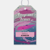 Fuchsia & Soft Pink Brushstroke Always and Forever Cadeaulabel (Voorkant)