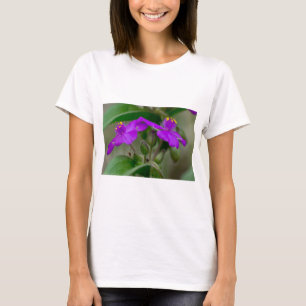 Fuchsia Spiderwort Tweeling Wilde Bloem Geschenken T-shirt