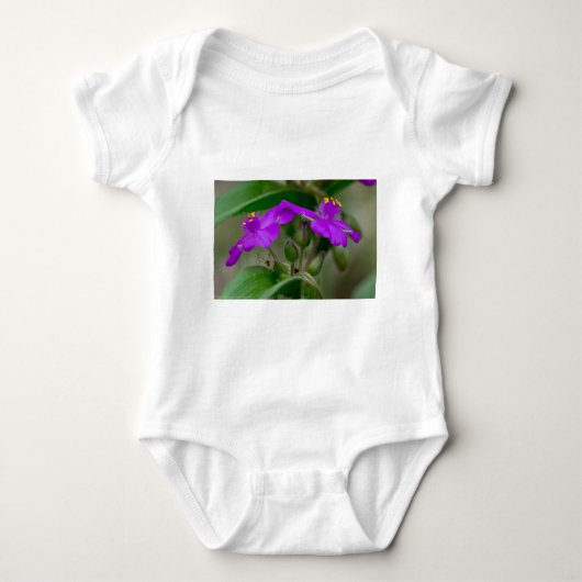 Fuchsia Spiderwort Twins Wildflower Gifts apparel Romper (Voorkant)