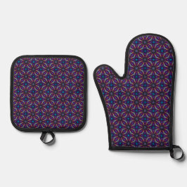 Fuchsia Stargazer Ovenwant & Pannenlap Set