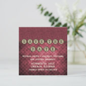 Fuchsia Steampunk Keys Save the Date Invitation (Debout devant)