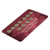 Fuchsia Steampunk Keys slaat de datum Flexi Magnet Magneet (Linkerzijde)