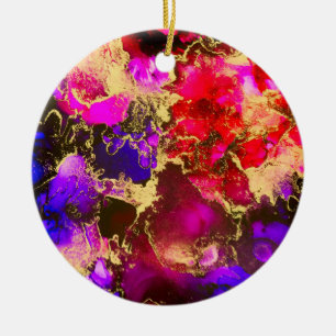Fuchsia Stunning Alcohol Ink Painting Keramisch Ornament