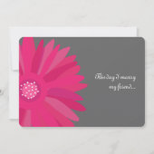 Fuchsia sur Grey Gerber Daisy Faire-part de mariag (Dos)