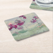 Fuchsia Treeline Vierkante Kartonnen Onderzetter (Schuin)