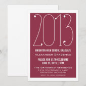 Fuchsia Trendy 2013 Graduation Invitation (Devant / Derrière)