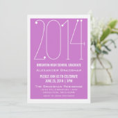Fuchsia Trendy 2014 Graduation Invitation (Debout devant)
