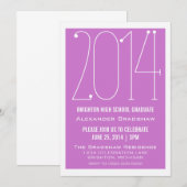 Fuchsia Trendy 2014 Graduation Invitation (Devant / Derrière)