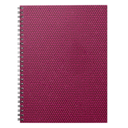 Fuchsia Triangles op Black Spiral Notitieboek (Voorkant)