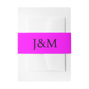 Fuchsia Trouw Monogram Buikbanden Uitnodigingen Wikkel