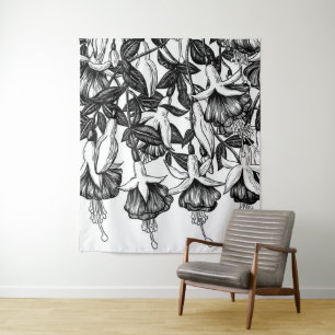 Fuchsia tuin wandkleed