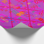 Fuchsia Union Jack Cadeaupapier (Hoek)