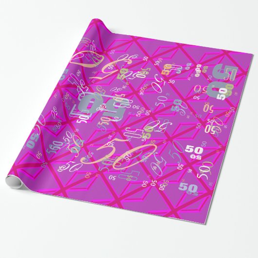 Fuchsia Union Jack Cadeaupapier (Uitgerold)