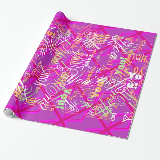 Fuchsia Union Jack Cadeaupapier (Uitgerold)
