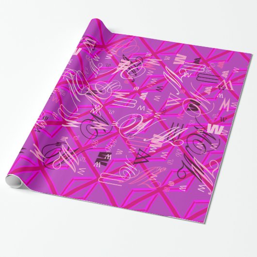 Fuchsia Union Jack Cadeaupapier (Uitgerold)