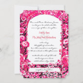 Fuchsia Victorian Rose Wedding Invitations (Devant)