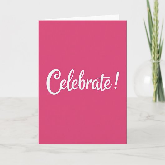 Fuchsia Vier Script Kaart (Voorkant)
