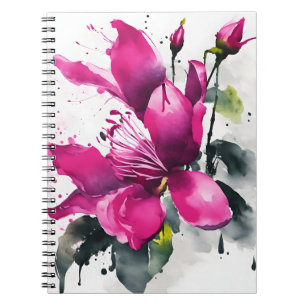 Fuchsia - Watercolor bloemen Notitieboek