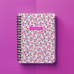 Fuchsia Waterverf Floral Garden gepersonaliseerd Notitieboek